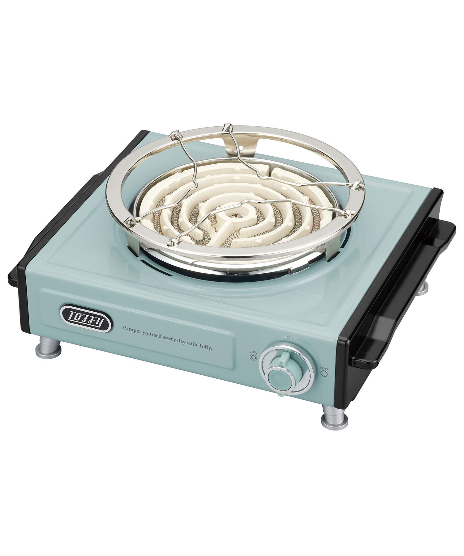 

Toffy 800W Tabletop Electric High Retro Perfect for and K-SV1 (Pale Aqua) Stovetop, Power, Compact, Design, Cooking, Toasting, Fondue, K-SV1-PA