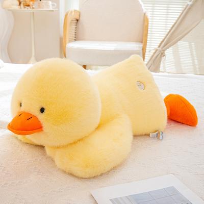 Cute Lying Duck Plush Toy Girl Bed Sleeping Yellow Duck Doll Throw Pillow Bedside Cushion Birthday Gift