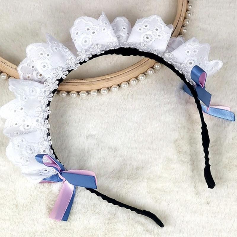 Maid Headbands Women Girls Lolitas Headbands Soft Fabric Headwear Lovely Hair Band for Role Playing and Fashion