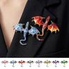 Zinc Zinc Zinc Alloy Crystal Wing Dragon Pin Colorful Rhinestone Animal Dragon Brooch  Daily Wear