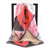 Autumn and winter simulated silk new irregular geometric splicing printed square scarf cm fashion versatile scarf shawl silk scarf