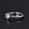 Women's Adjustable Six-Prong Simulated Diamond Engagement Ring