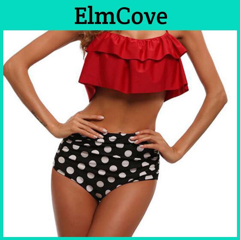 Premium Quality Swimwear Fashion Falbala Women High-waisted Bikini Set For Stylish Comfort