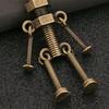 Metal Robot Keychain Vintage Movable Joints Screw Robot Key Ring Pendant
