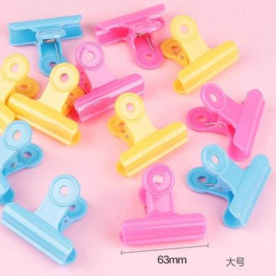 6pcs Clip Small Fresh Color Plastic Clip Multi functional Cute Book  Clip Long Tail Ticket Clip Student Exam Paper