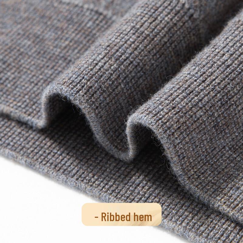 Futing Men's 100% Merino Wool Round Neck Sweater