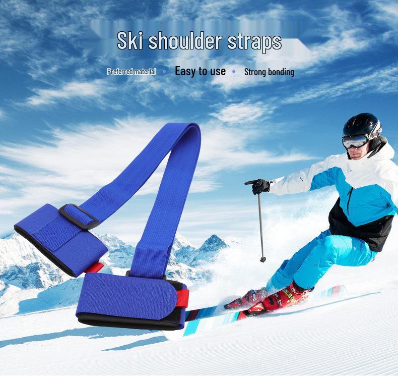 Hand-Held Portable Ski Board Straps for Twin Tip Ski Storage and Binding Fixing