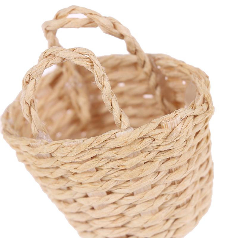1:12 Dollhouse Mini Rattan Hand-Woven Vegetable Food Storage Basket Doll Decor