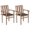 Day and Night - Day and Night Garden Chairs 2 Units with Gray Taupe Teak Wood Cushions