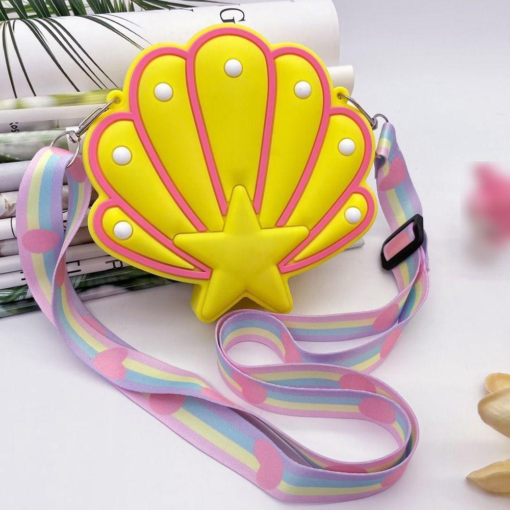 Water-proof Silicone Shell Bags Soft Seashell Crossbody Pouch Zipper Shoulder Bag  Travel
