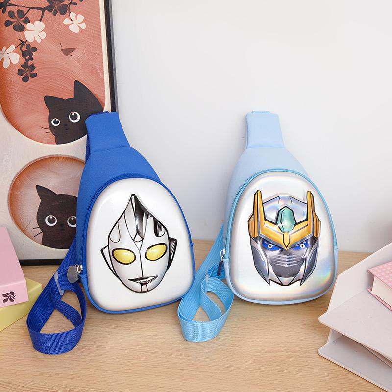 School bag 2025 new children's cartoon hard shell Ultraman boys and children bag