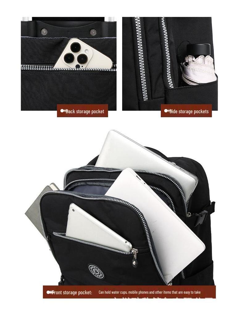 Universell hopfällbar ryggsäcksvagn: Resväska med hjul och stor kapacitet för kortare resor