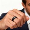 Anillo para Hombre de Piedra Hematita 4 Tallas Disponibles Piedra Negra Multifacética Accesorios para la Mano Energía Positiva Meditación Sanación Anillo