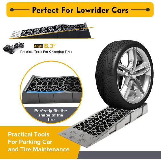 Donext Ramps Low Profile Plastic Car Service Ramps 3 Ton Truck Vehicle - 2 Pack