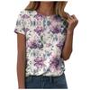 Women's Flower Print Top Fashionable Loose Short Sleeve Comfortable T-Shirts Women’s