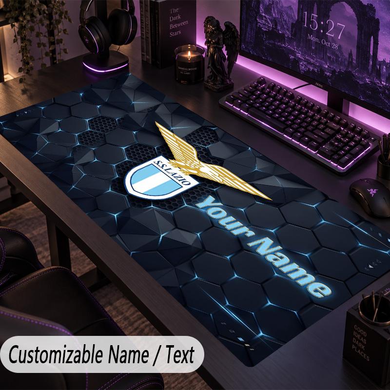 Custom Text Big Mousepad, Extended Desk Pad For Laptop Work GameLazio FC