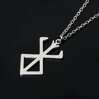Anime Berserk Náhrdelník s logom z nehrdzavejúcej ocele Prívesky s logom Guts Sword Unisex Kostýmová bižutéria Dekoračný náhrdelník Halloweensky darček