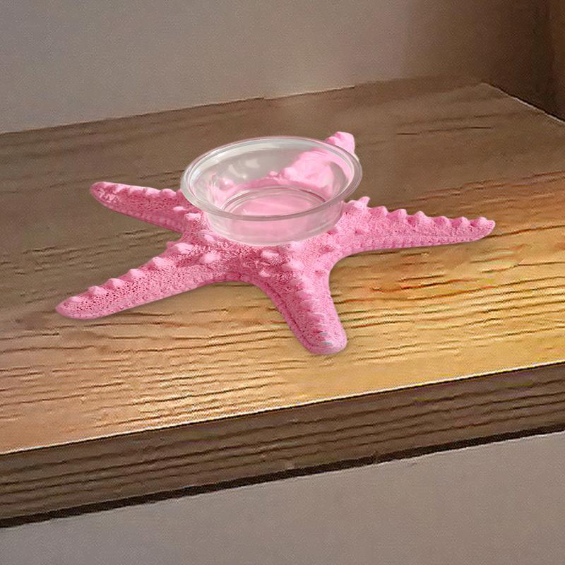 Starfish Candle Holder Resin Candle Holder Ornament Decorative Tabletop Sea Star Statue Creative Beach Candle Holder For Holiday