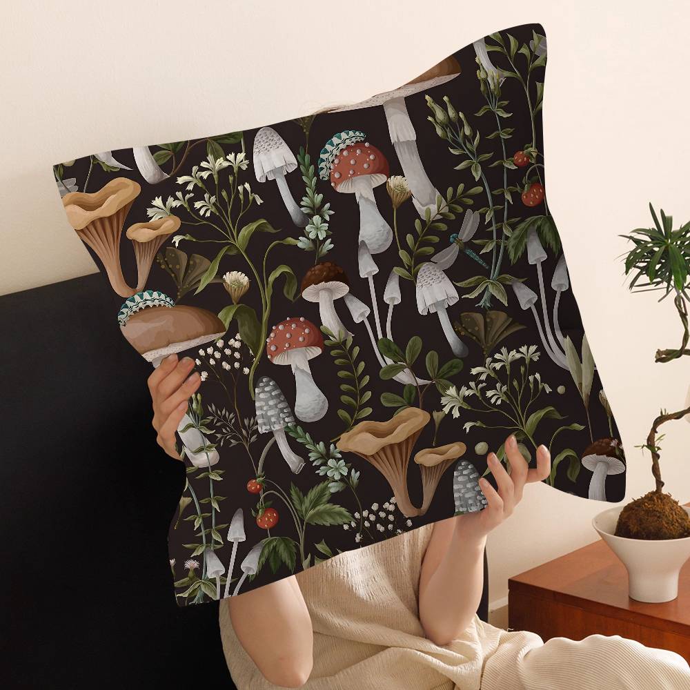Hot Selling Squirrel Mushroom Cushion Cover Decorative Pillow Sofa Home Decor Case Pillow Cases