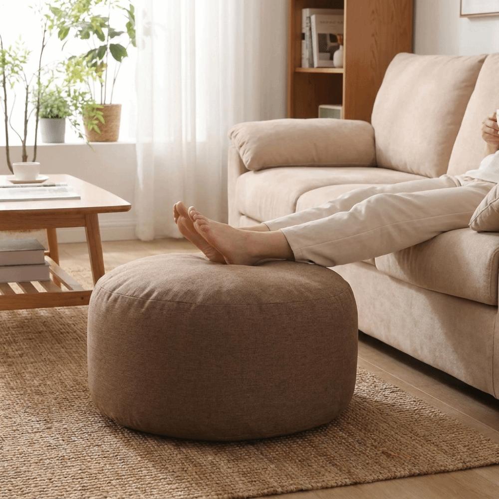 Large Capacity Sofa Stool Cover Round Clothes Storage Bag Storage Leg Bench  Living Room Use