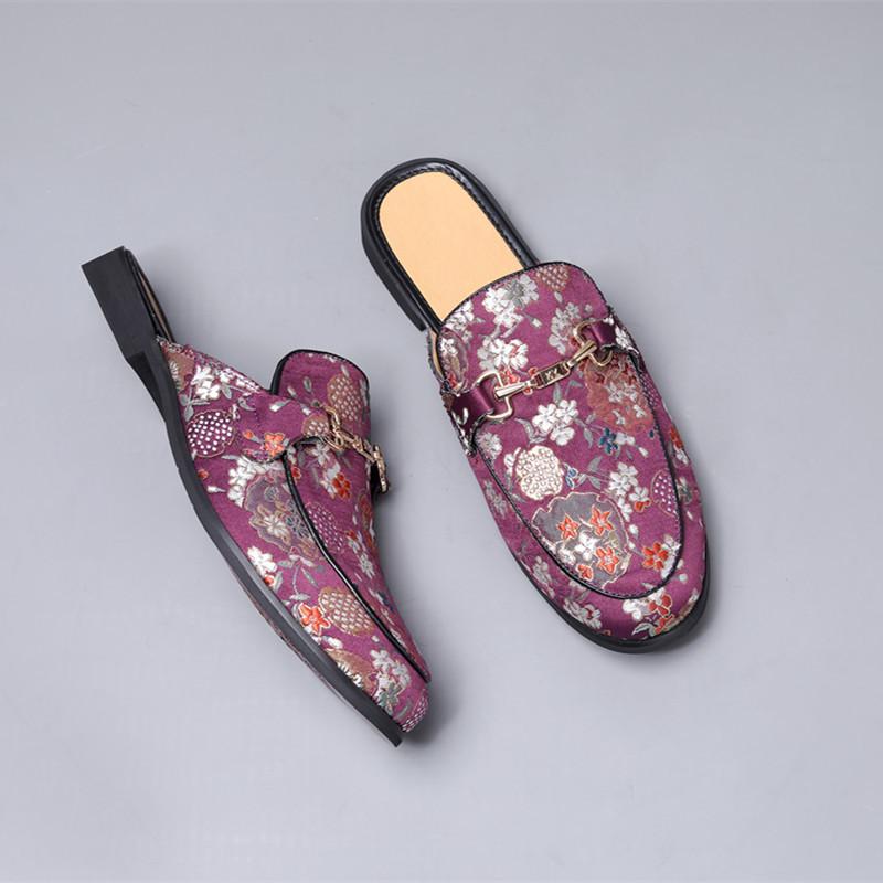 New Men's Tassels Half Slippers Suede Leather Shoes Male Casual Mules Moccasins Breathable Loafers Zapatos Hombre