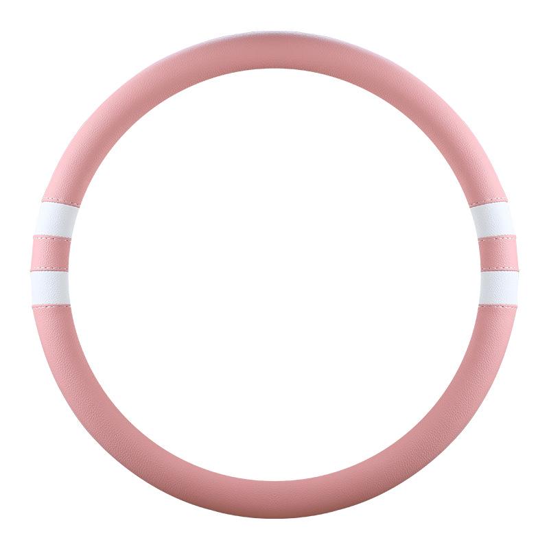 Universal D-Shape Leather Steering Wheel Cover: Ultra-Thin, Breathable, Non-Slip, All-Season Design