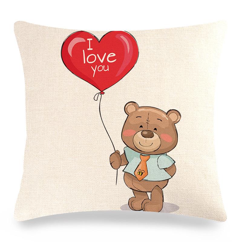 Home Decor Valentine'S Love Themed Decorative Pillow Covers Pattern Cushion Cover Suitable For Sofa Bedroom Car Pillow Cover