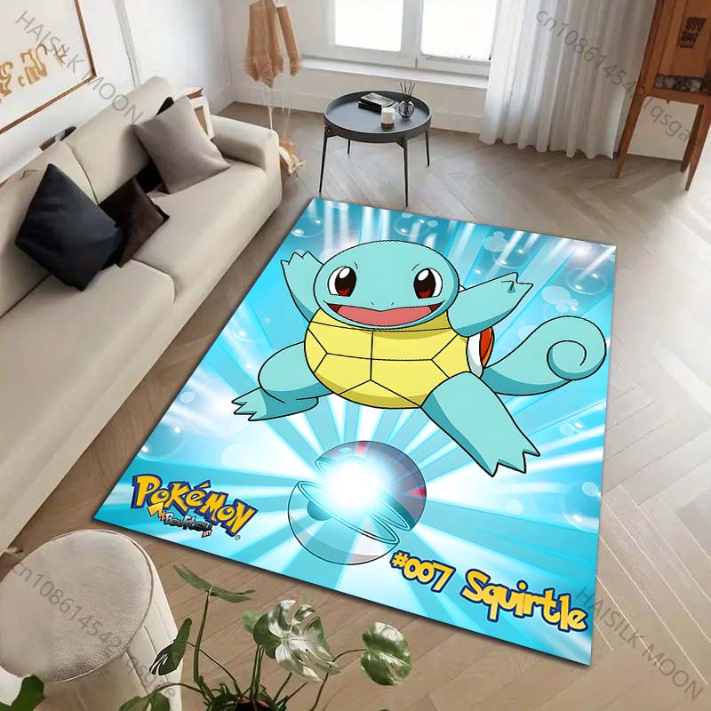1PC Japanese Pokémon Squirtle Print Carpet for Living Room Bedroom Kid's Room Home Decor Area Rug Sofa Cloakroom Play Mat