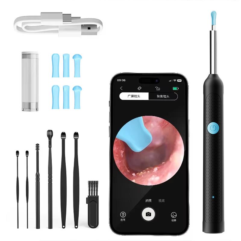 Smart Visual Ear Cleaner Set With Camera 1080P Ear Sticks Ear Wax Removal Tool Wifi Connection Hd Led Lights Earpick Endoscope