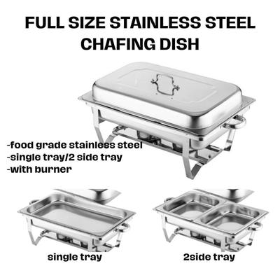Full Size Serving Tray Party Catering Food Warmer Stainless Steel Chafing Dish Buffet Set