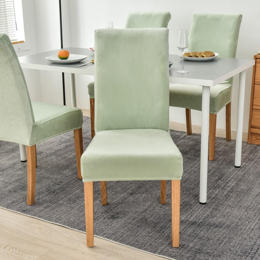 Velvet Plush Stretch Chair Slipcover Elastic Spandex Chair Cover for Dining Room Kitchen Wedding Banquet Hotel Housse De Chaise
