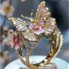 Exquisite Glittering Diamond-drop Oil Butterfly Flower Ring - Sweet, Sophisticated, with A Touch of Uniqueness, Suitable for Daily Wear, for Women.