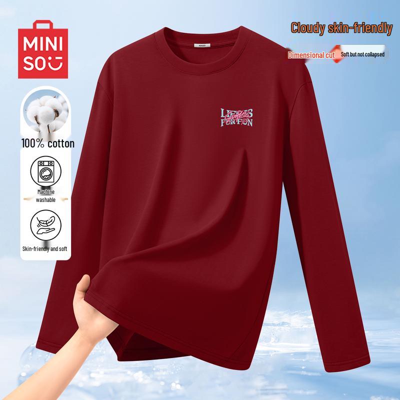 MINISO Men s American Retro Long Sleeve T-Shirt XL