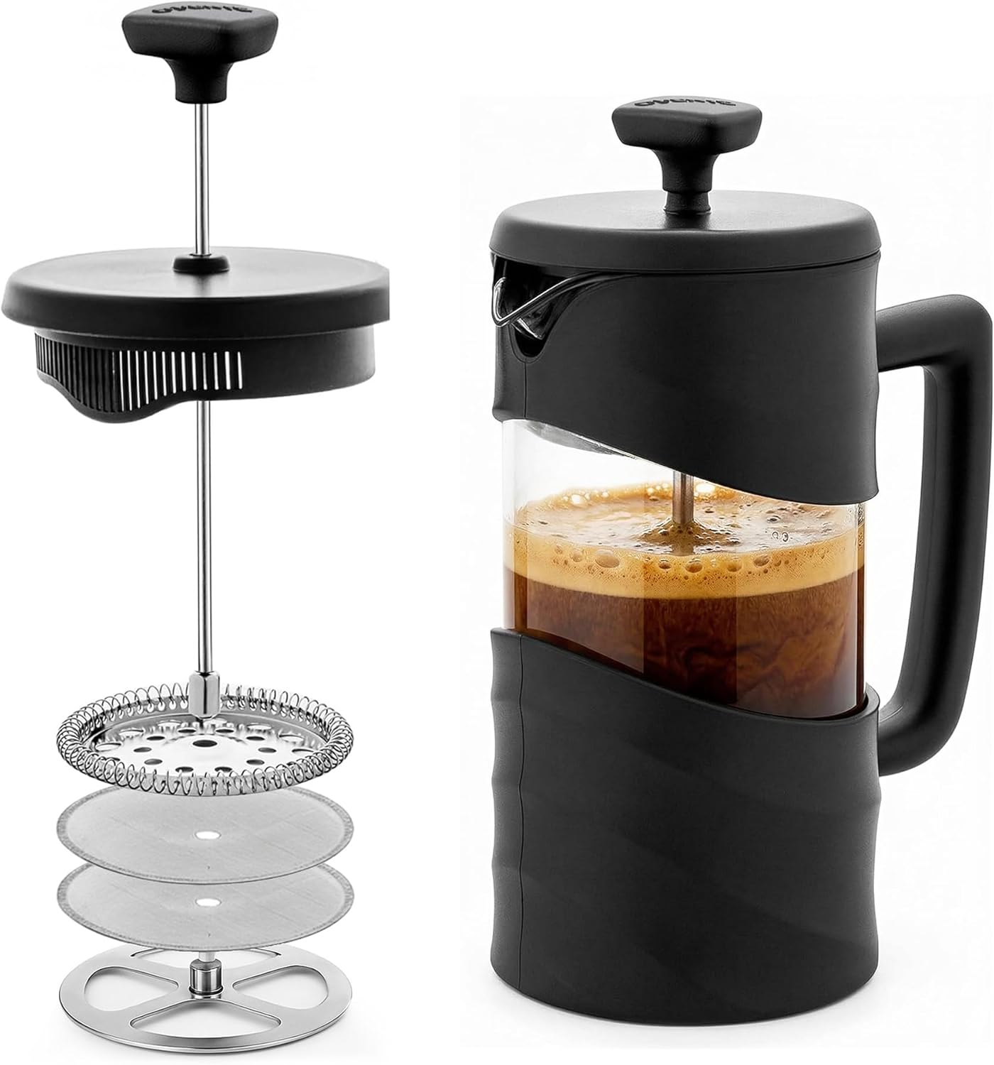 

Press Coffee Maker 20 Ounce with Heat Resistant Glass & Stainless Steel 4-Level Filtration System, Po United States