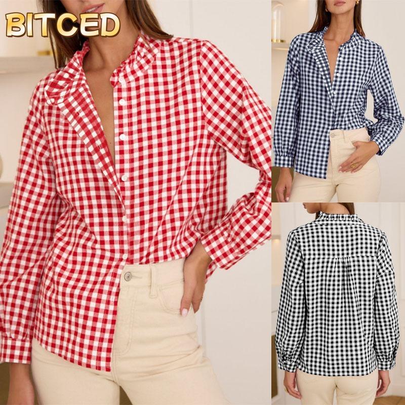 BITCED Women's Fashion Casual Long Sleeve Blouses & Shirts International Design