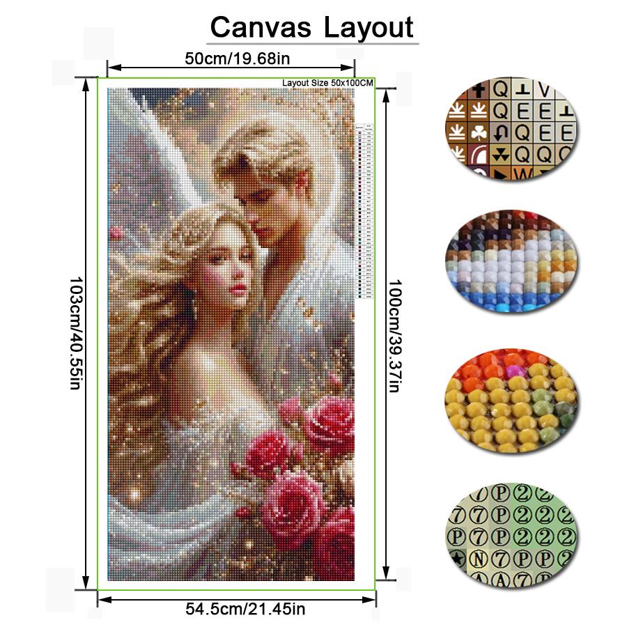 Couple Rose Large Size Diamond Painting New Collection Angel Lovers Diy Full Drill Rhinestone Embroidery Mosaic Cross Stitch Kits