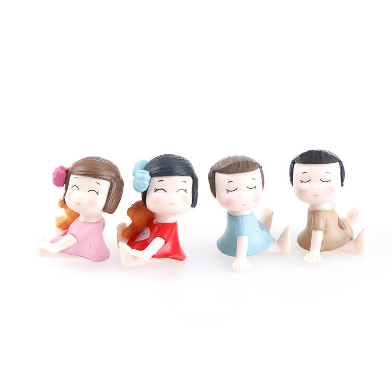 Amantes Casal Estatuetas Miniaturas Jardim de Fadas Gnomo Musgo Terrários Artesanato em Resina Decoração