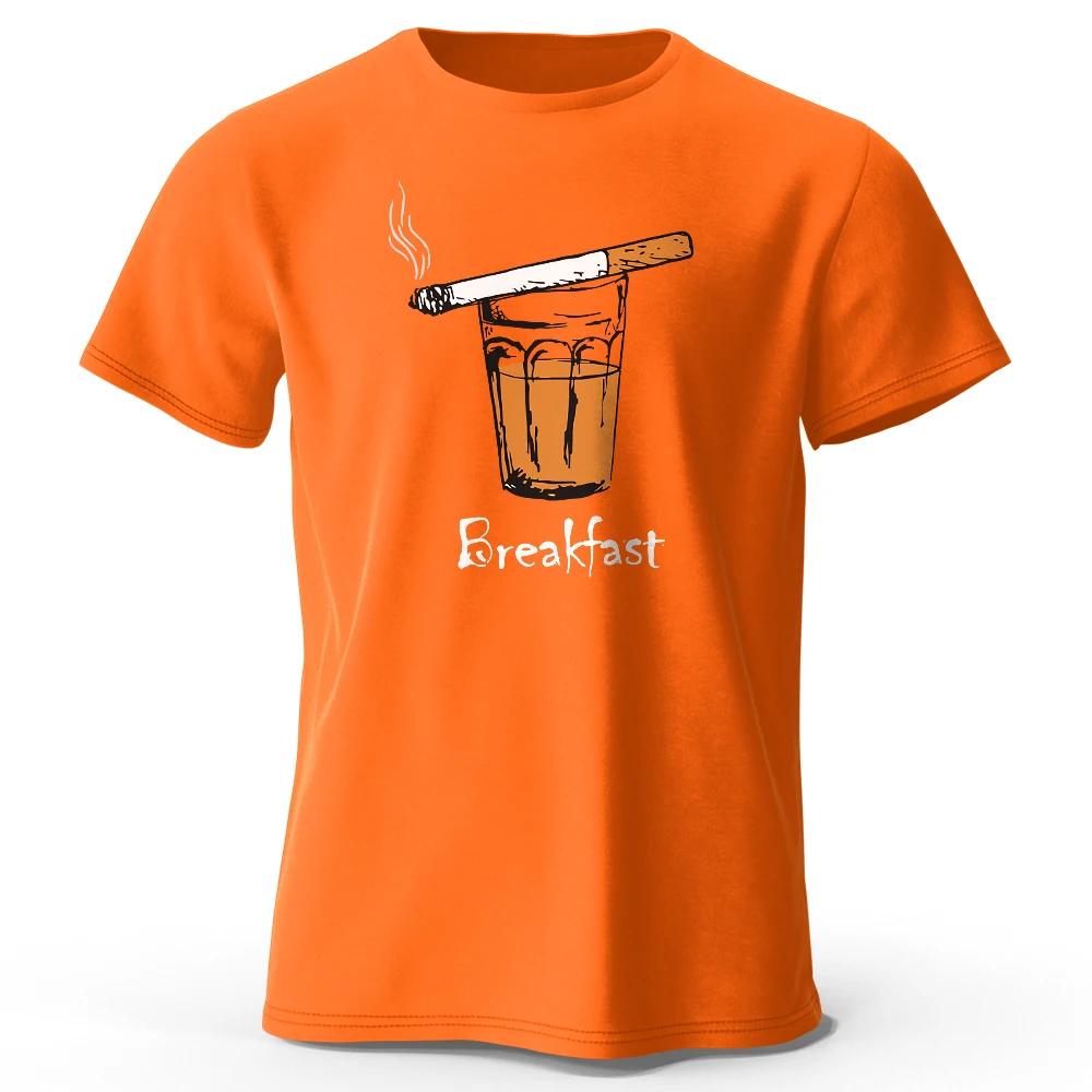 Joke The Breakfast Printed Unisexs TShirt 100 Cotton Oversized Funny Graphic Tees for Unisex Summer Tops