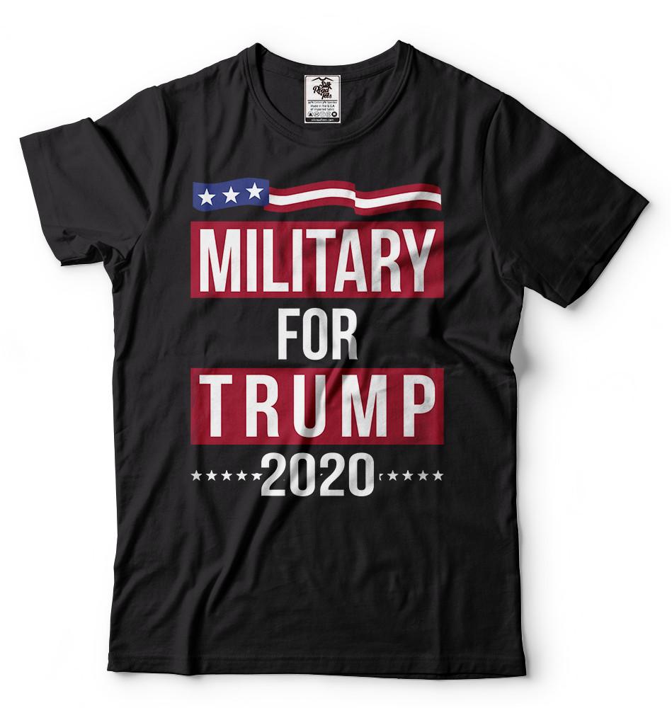 Military for Trump 2024 Donald Trump re-election T-shirt US presidential shirt M