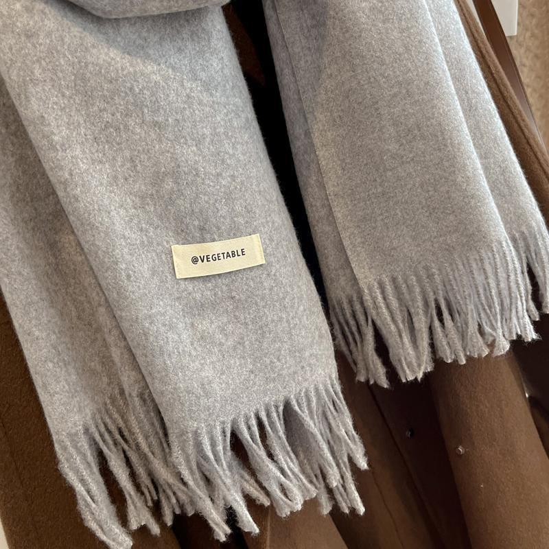 Temperament Solid Color Imitation Cashmere Scarf Women's Winter Versatile Warm Men's Coffee Color Scarf Versatile Shawl