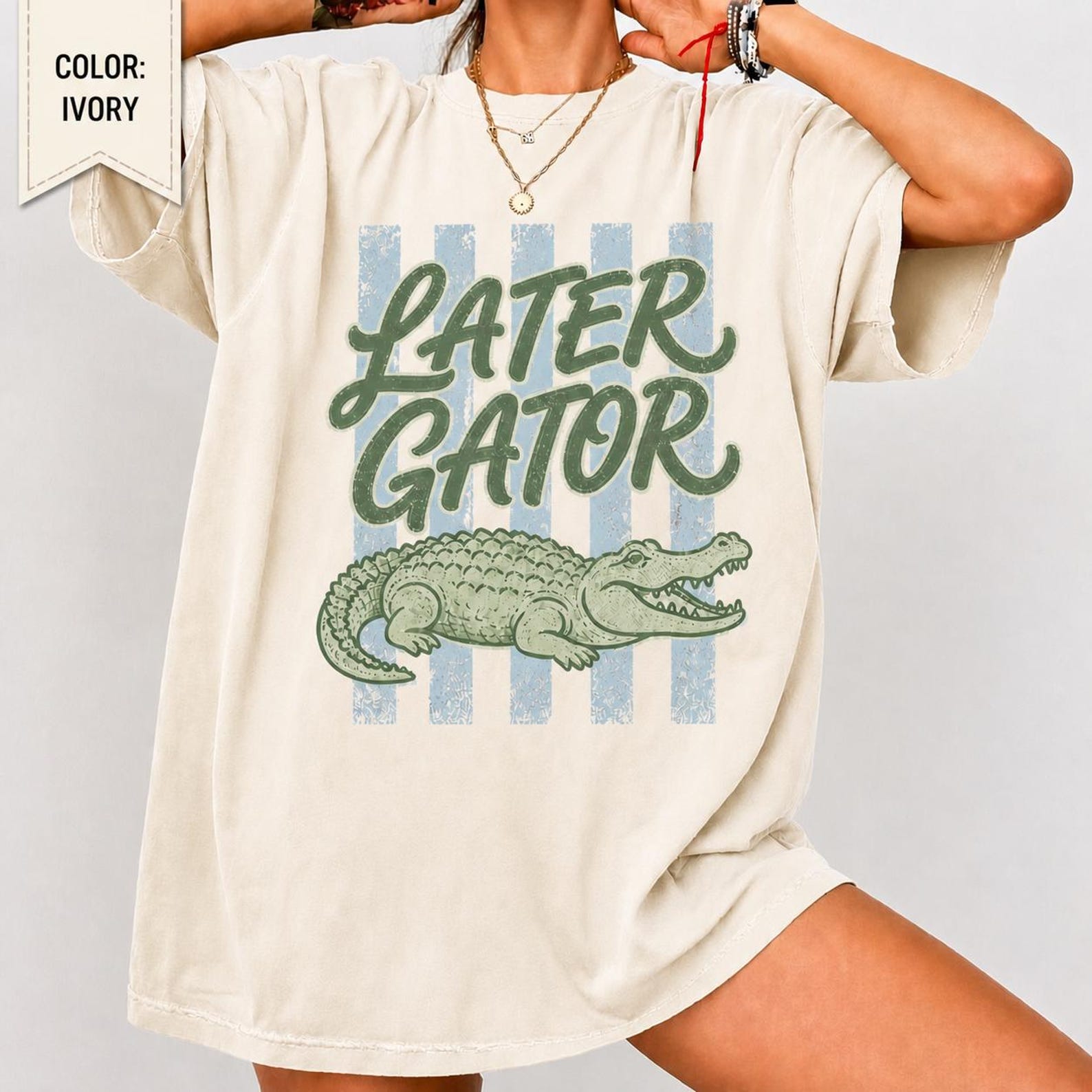 Later Gator Shirt Comfort Colors® Tee, Funny Alligator Shirt, Vintage Southern Graphic Tee, Lake Life T-Shirt, Gift for Her S