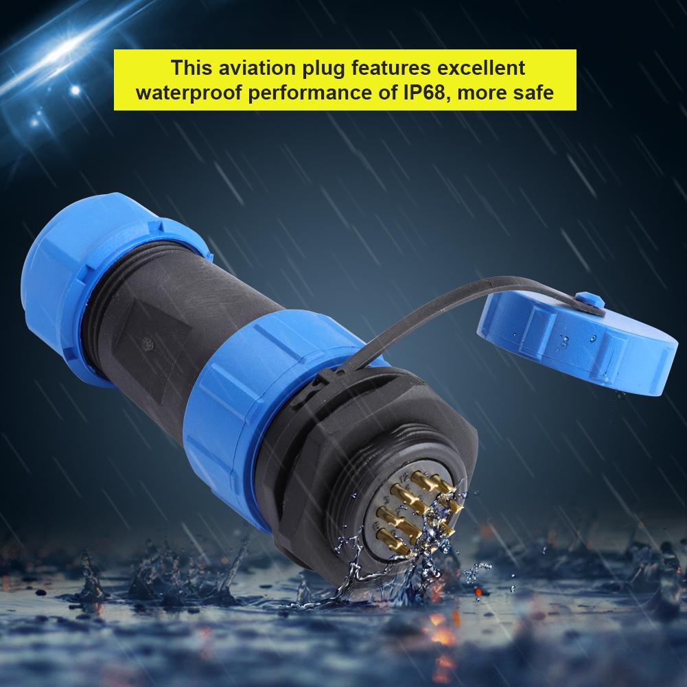IP68 SP21 9Pin Waterproof Plastic Aviation Plug Socket Connector (12Pin)