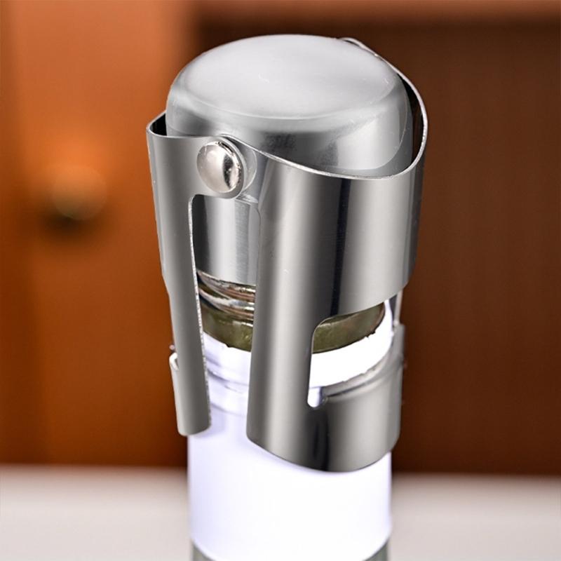 Pack Of 6 Champagne Bottle Savers for Restaurants Leak Proof Bubble Retaining Stoppers Stainless Steel Wine Preserver