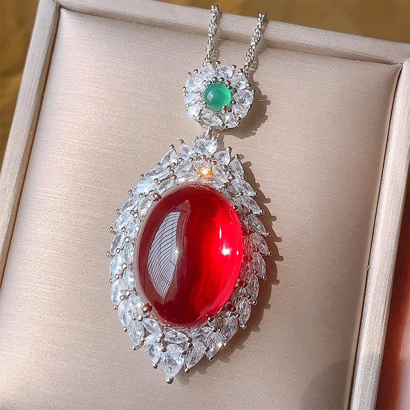 Shengsheng Jewelry Copper Bottom Gold-Plated Ice Seed Fluorescent Denier-Shaped Plain Surface Inlaid Women'S Pendant Main Stone 18 * 25