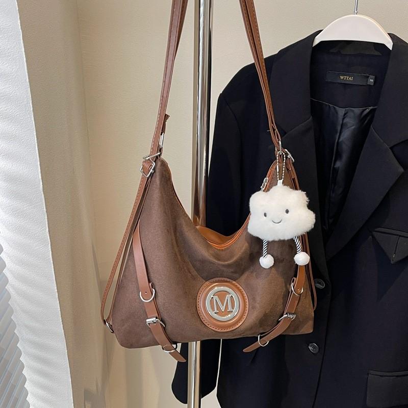 Fashionable Casual Commuter Tote Bag For Women Durable Suede Texture Backpack