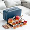Japanese Light Luxury Gradual Change Beam Pot Tea Set Coarse Pottery Teapot Creative Business Gift Company Gift Print