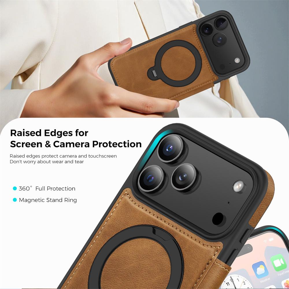 Flip Leather Magnetic Phone Case For iPhone 17 16 15 14 13 12 11 Pro Max Air 16e Plus Magnet Folding Stand Slot Card Wallet