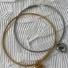 Stylish Heart/Sphere Shaped Pendant Neckchain Snake Bone Chain Clavicle Necklace Elegant Jewelry for Trendy Women Girls