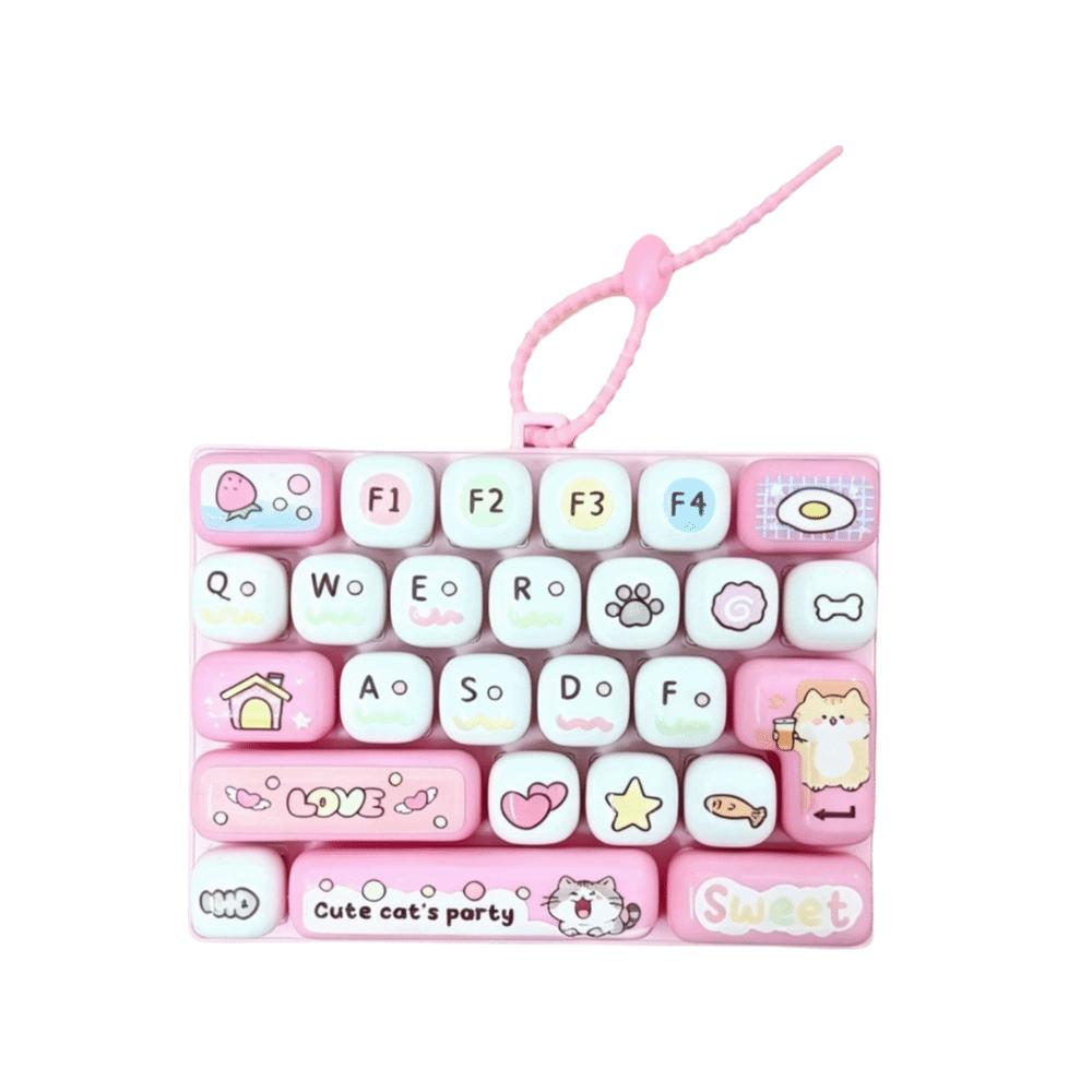 Cute Design Decompression Button Toy Creative Style Keyboard Keychain Accessories Gift