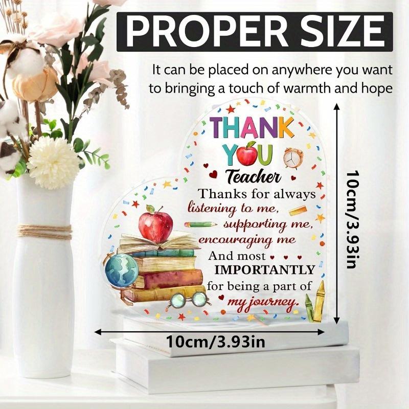 2D Flat Thank You Teacher Gift Desk Decor Plaque, Suitable for wall decoration, porch, room, villa, accents Home, Hallway, or Workplace - Rustic Farmh